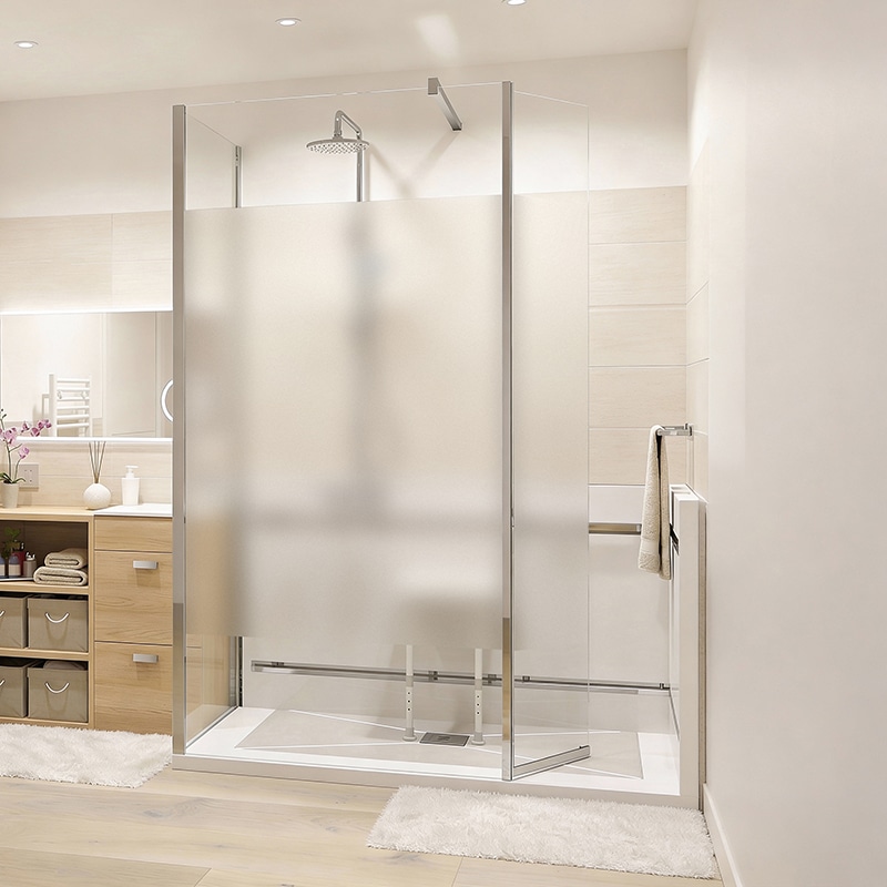 Douche senior à l'italienne avec volet mobile Acces 3G