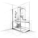 Croquis de la douche senior Acces 2G