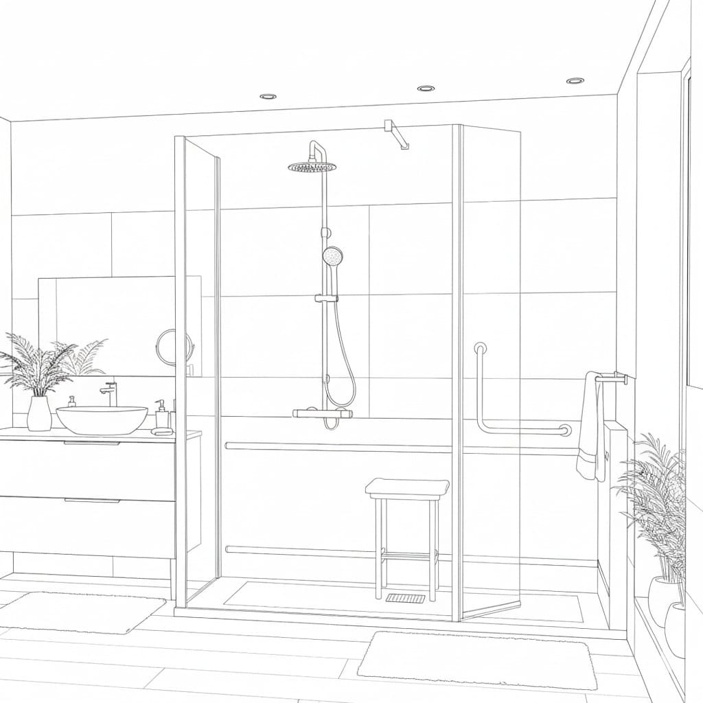 Croquis de la douche senior Acces 3G